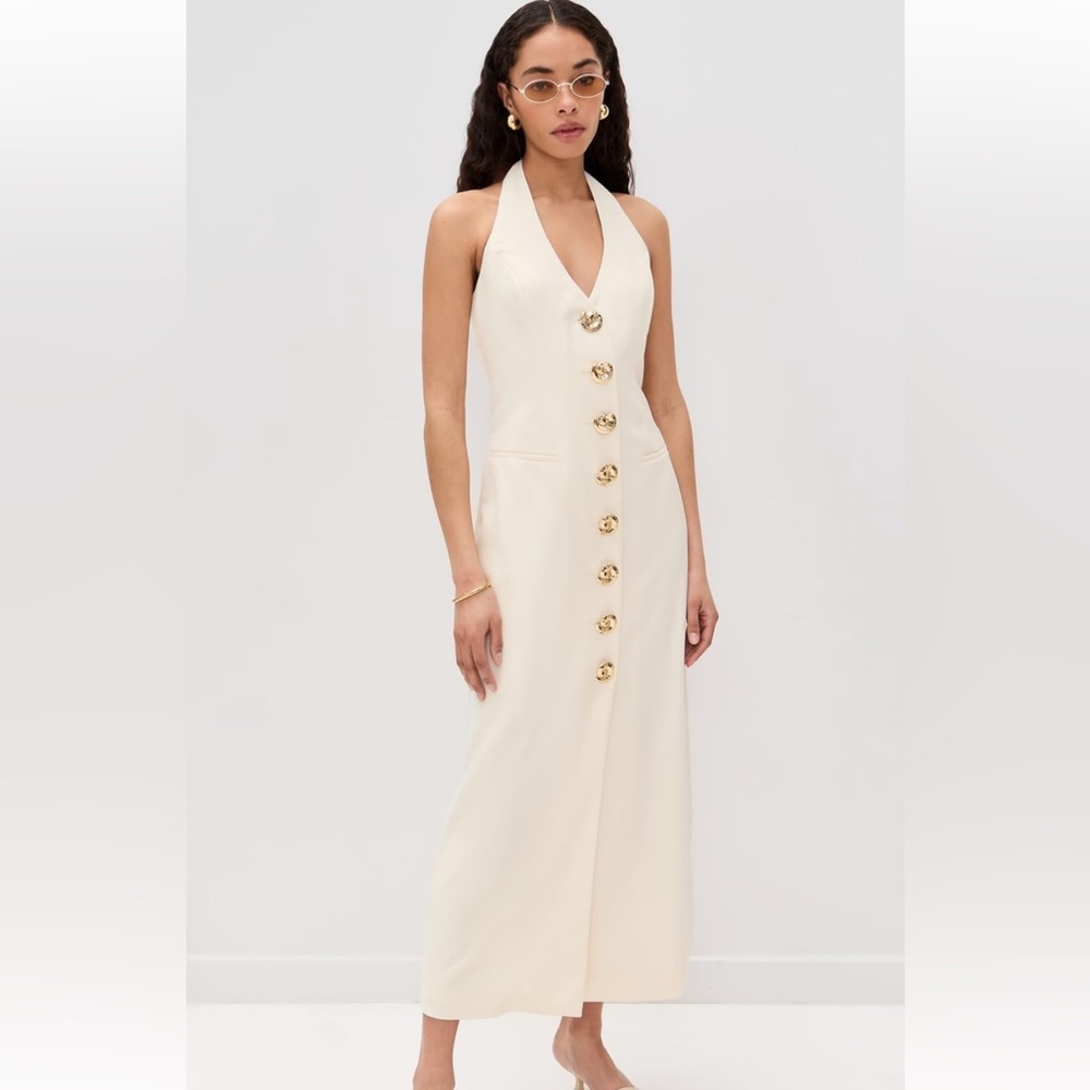 The Wolf Gang Irida Ivory Halter Dress NWTs Size M